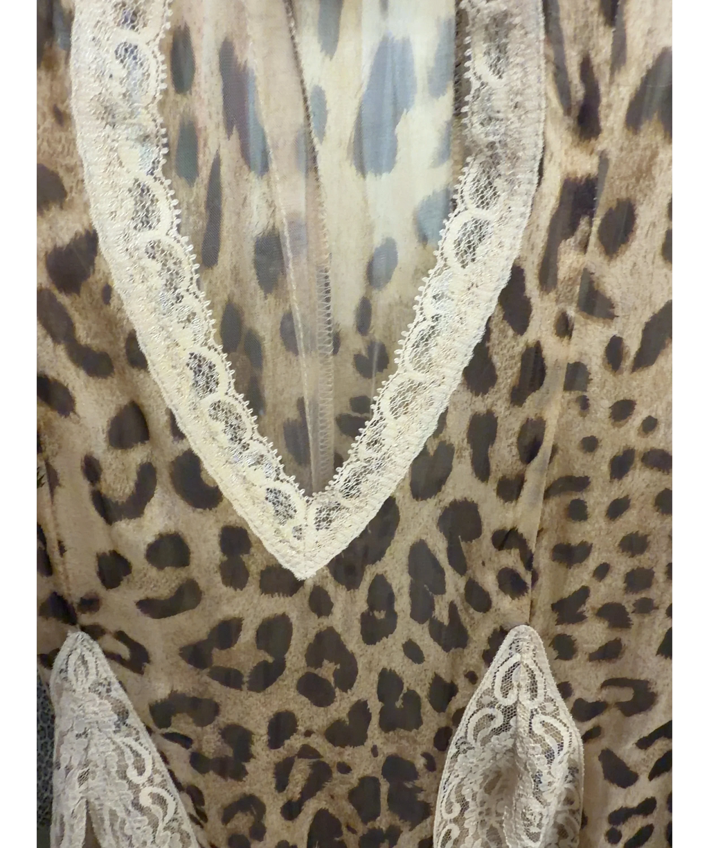 Unbranded Brown Royan Leopard Print Maxi Dress, size UK S — care label