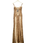 Unbranded Brown Royan Leopard Print Maxi Dress, size UK S — front