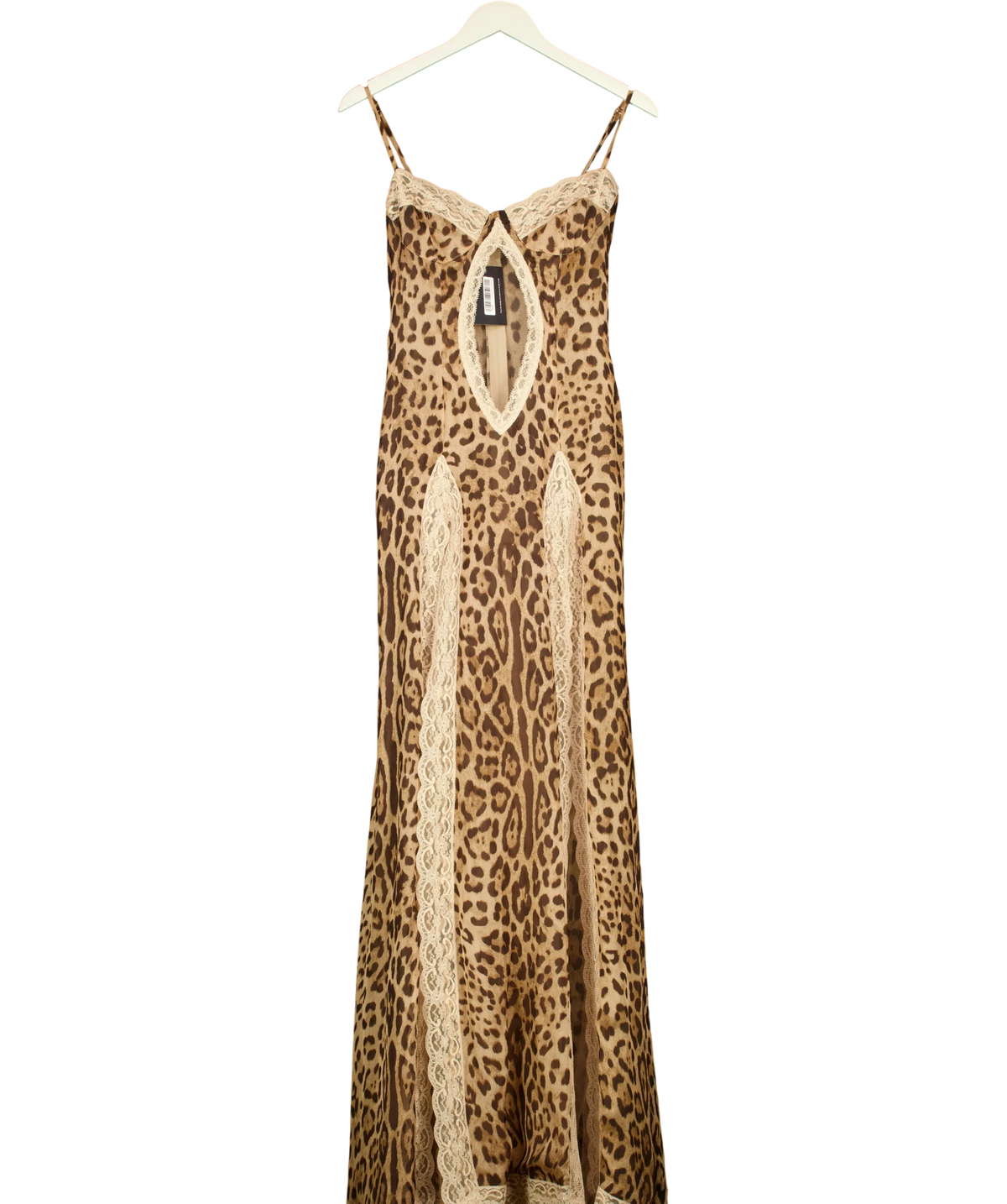 Unbranded Brown Royan Leopard Print Maxi Dress, size UK S — front