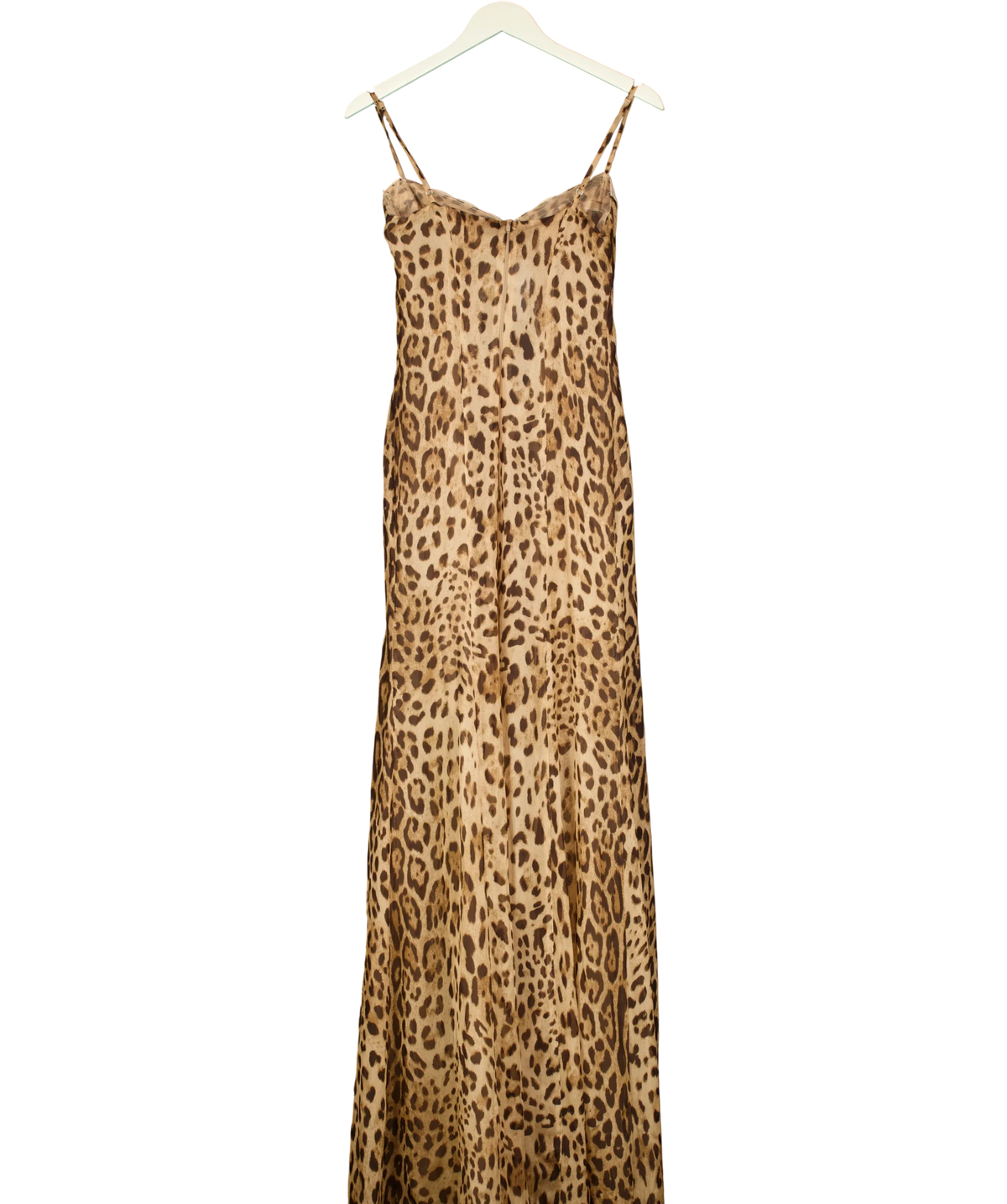 Unbranded Brown Royan Leopard Print Maxi Dress, size UK S — back