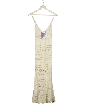 Zaimara Cream Crochet Maxi Dress UK S/M