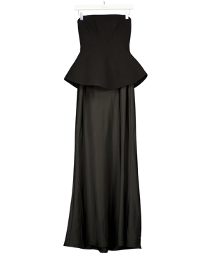 Club L Black Strapless Peplum Maxi Dress UK 6
