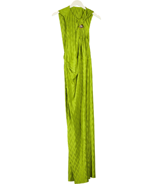 ASOS Sleeveless Pleated Green Maxi Dress UK 12