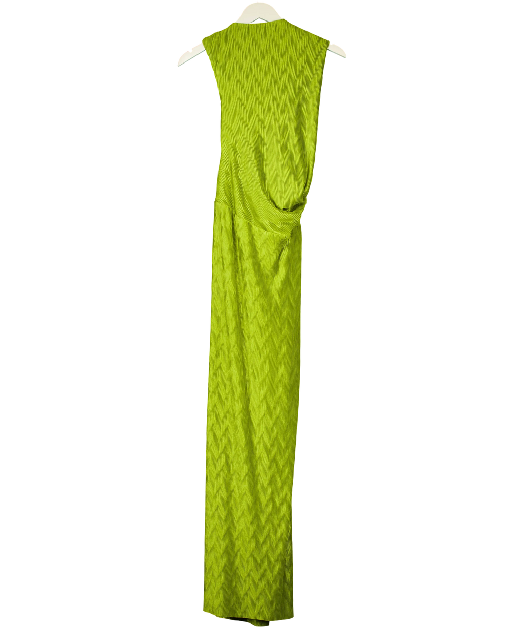 ASOS Green sleeveless pleated green maxi dress, size UK 12 — back