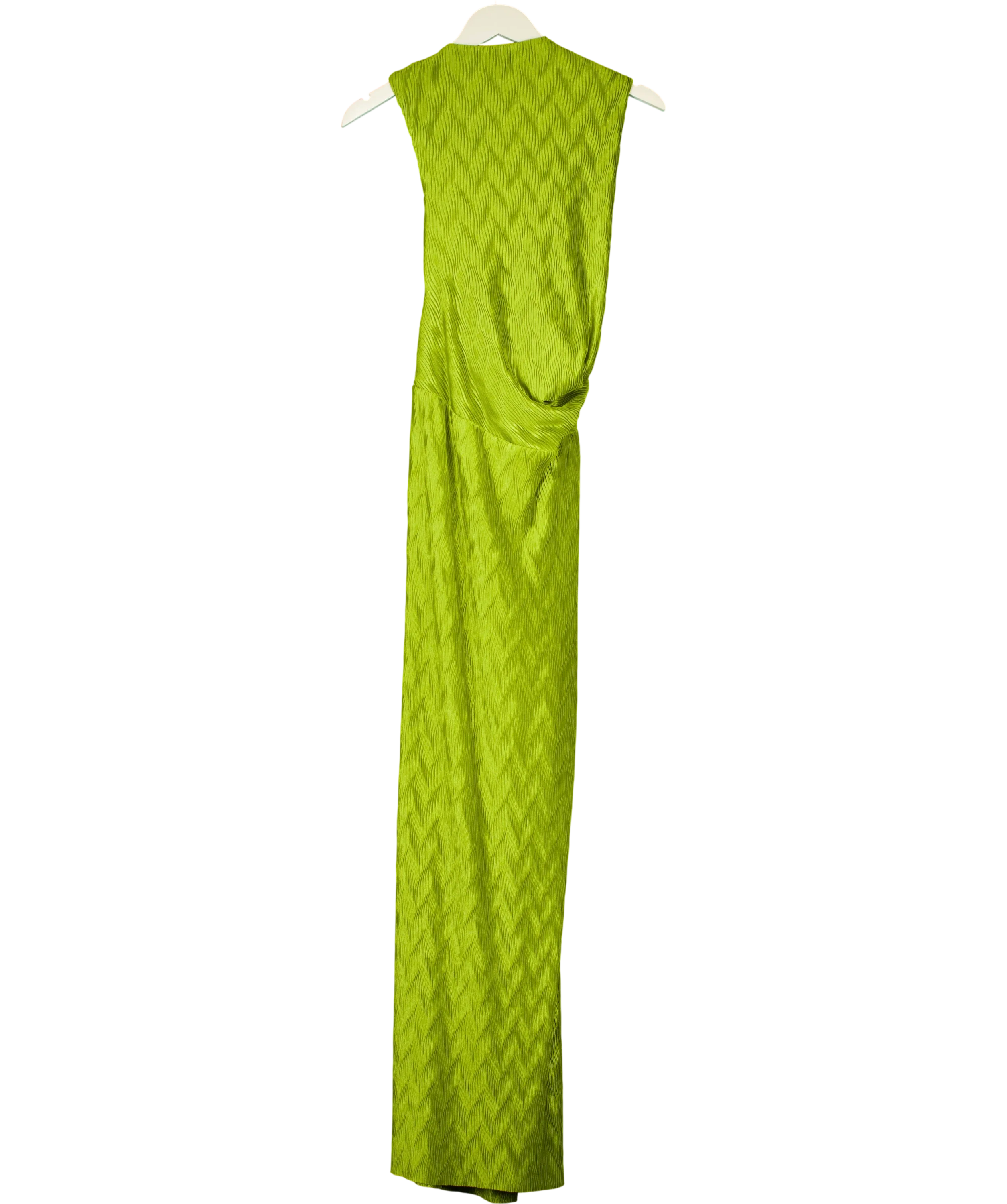 ASOS Green sleeveless pleated green maxi dress, size UK 12 — back