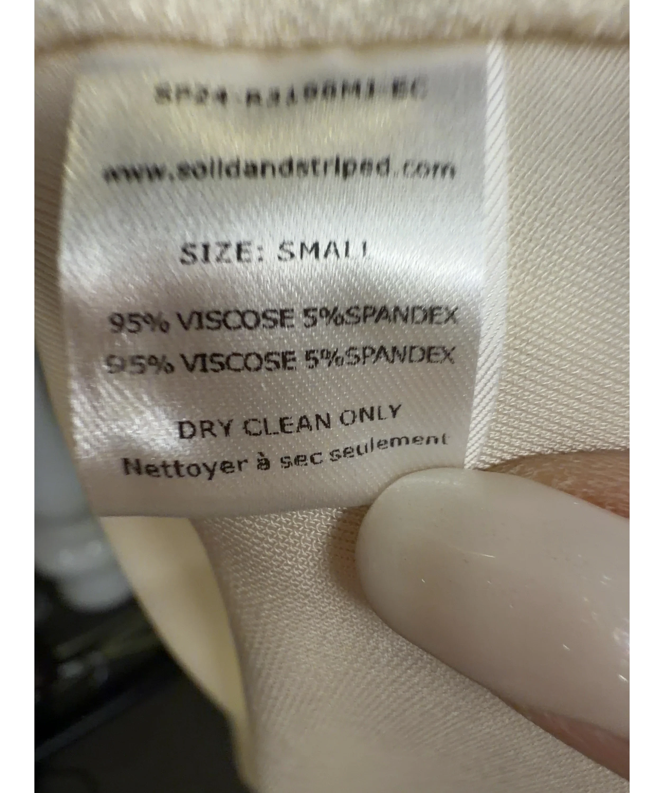 Solid & Striped Cream Jonati Dress, size UK S — label