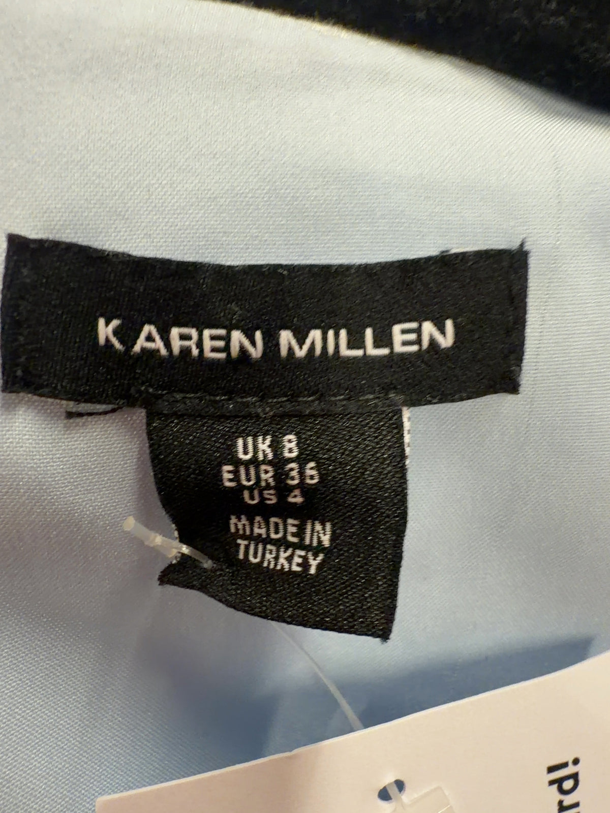 KAREN MILLEN Blue Colour, size UK 8 — care label