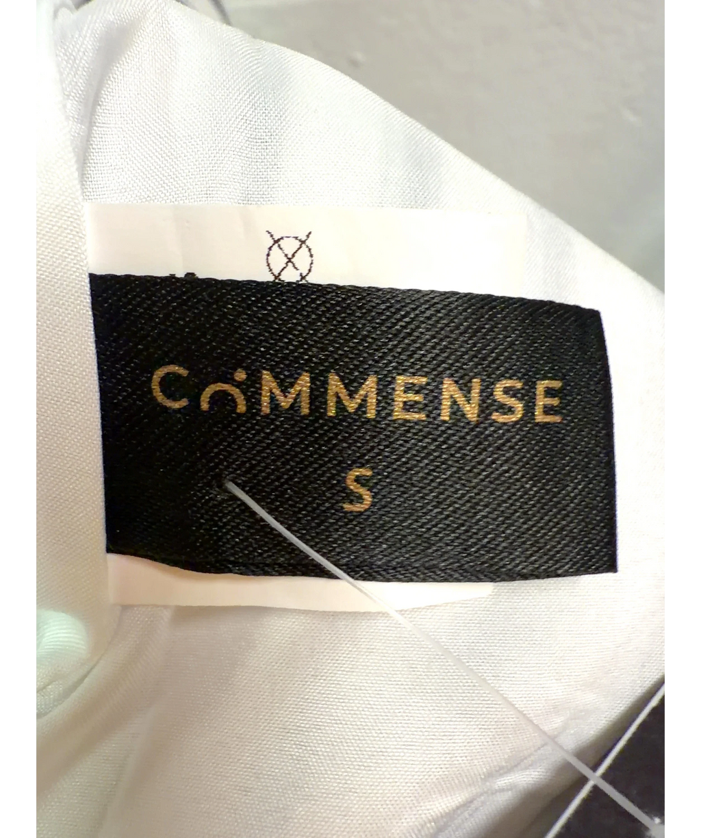 Commense White Striped Cotton Sleeveless Mini Dress, size UK S — detail