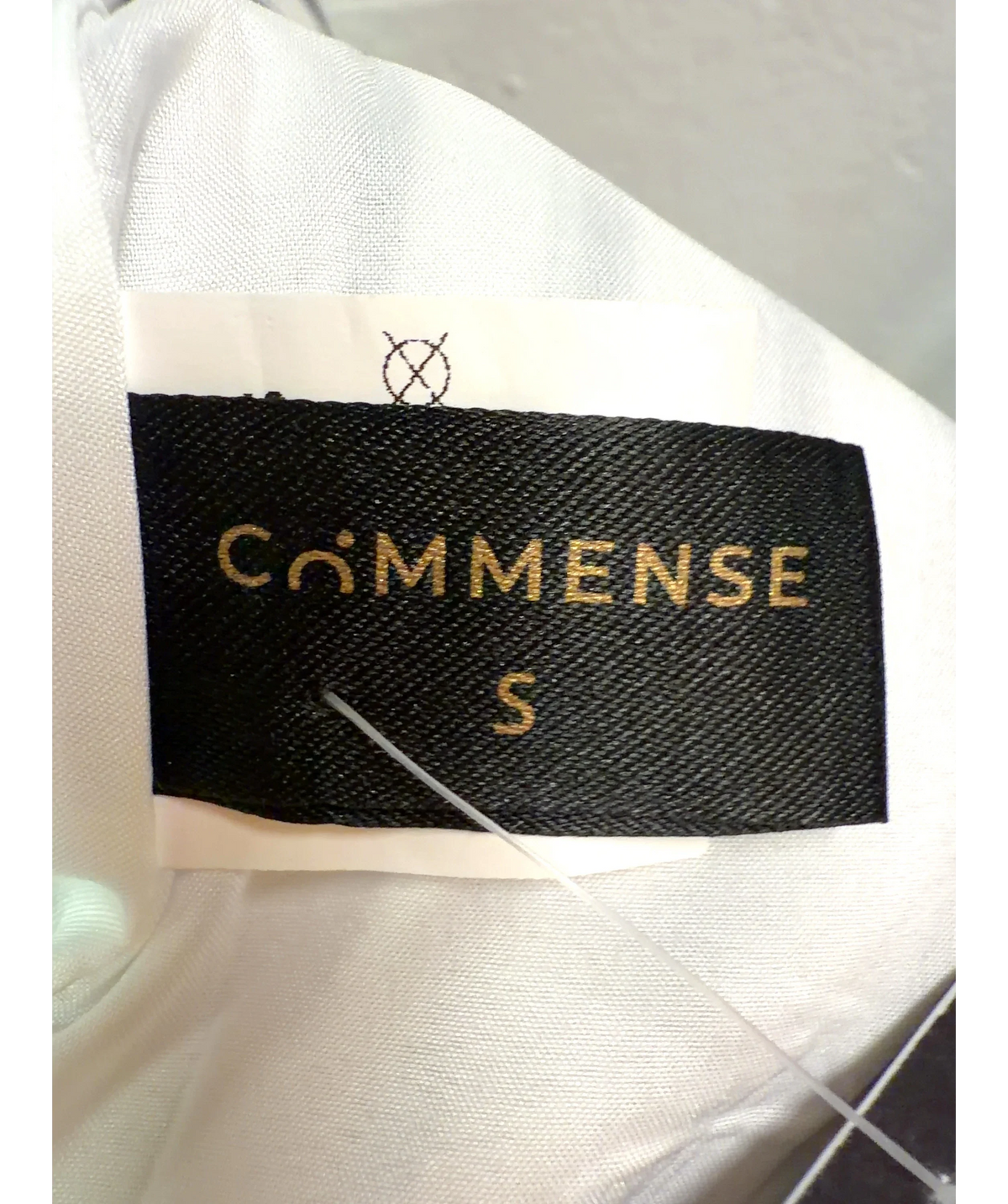 Commense White Striped Cotton Sleeveless Mini Dress, size UK S — detail