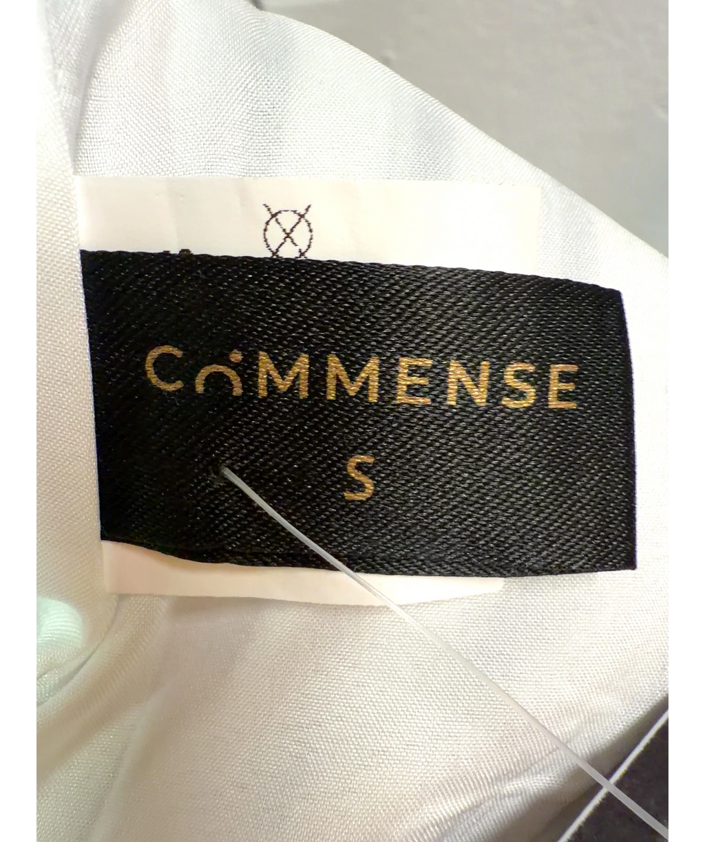 Commense White Striped Cotton Sleeveless Mini Dress, size UK S — care label