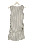 Commense White Striped Cotton Sleeveless Mini Dress, size UK S — front