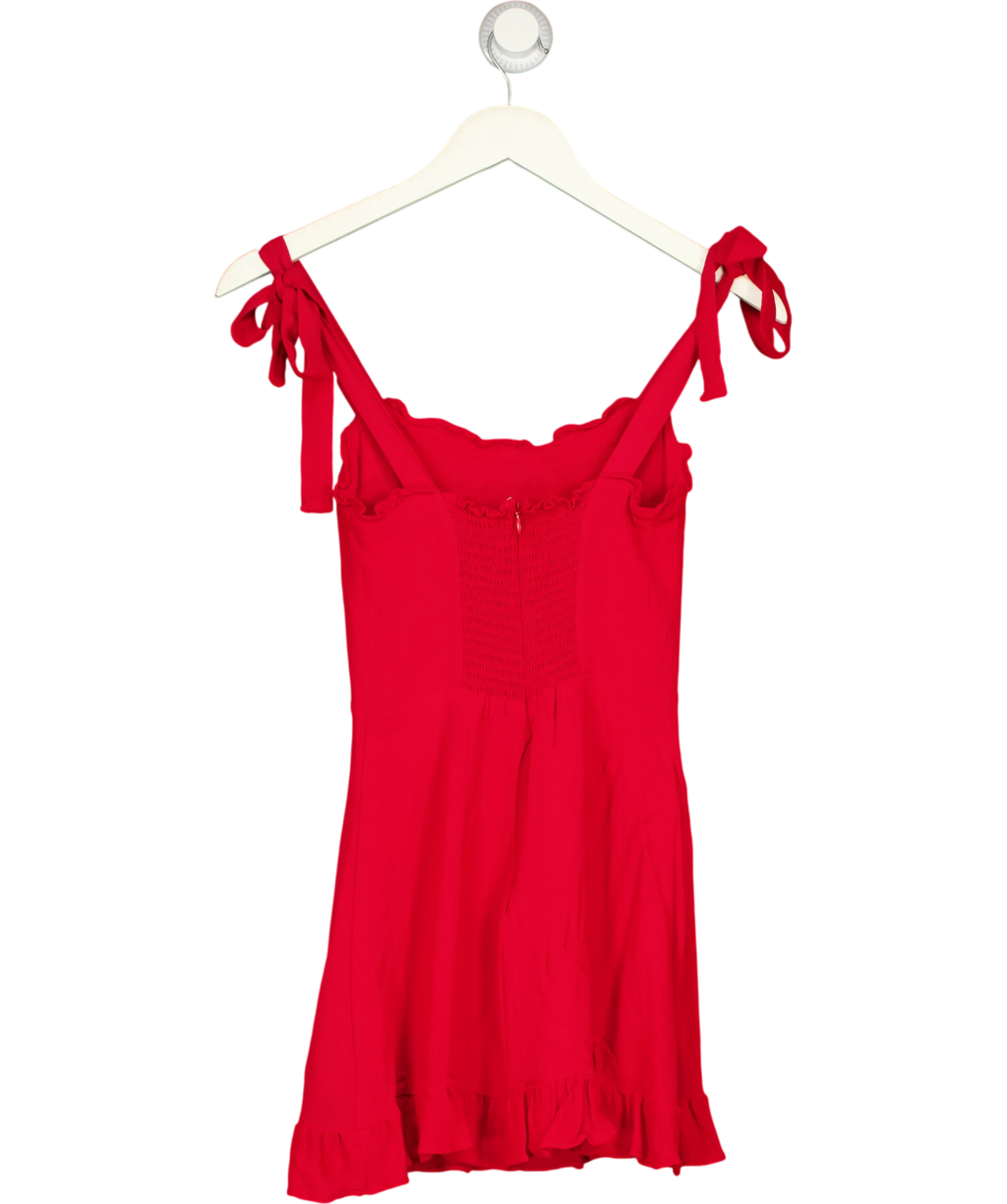 Reformation Red Christine Dress, size UK 4 — back
