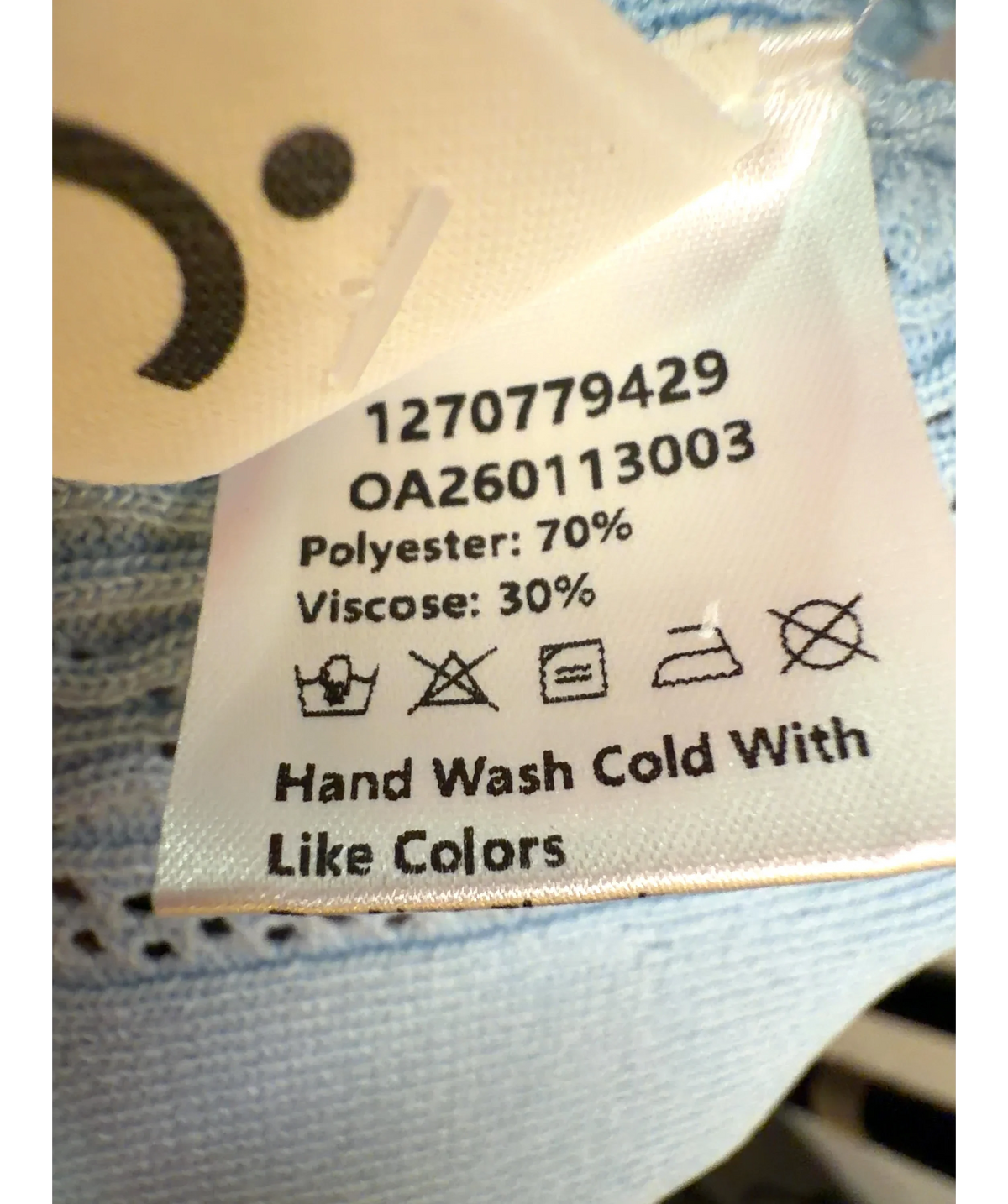 Commense light blue Colour, size UK S — label