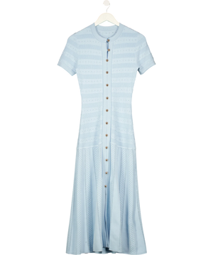 Commense Blue Short Sleeve Knit Midi Dress UK S