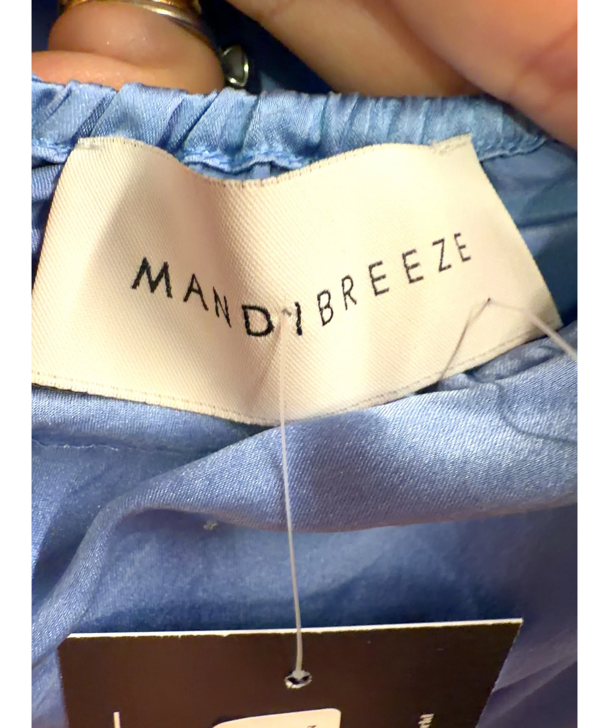 MANDIBREEZE Blue Juliette Dress, size UK S — detail