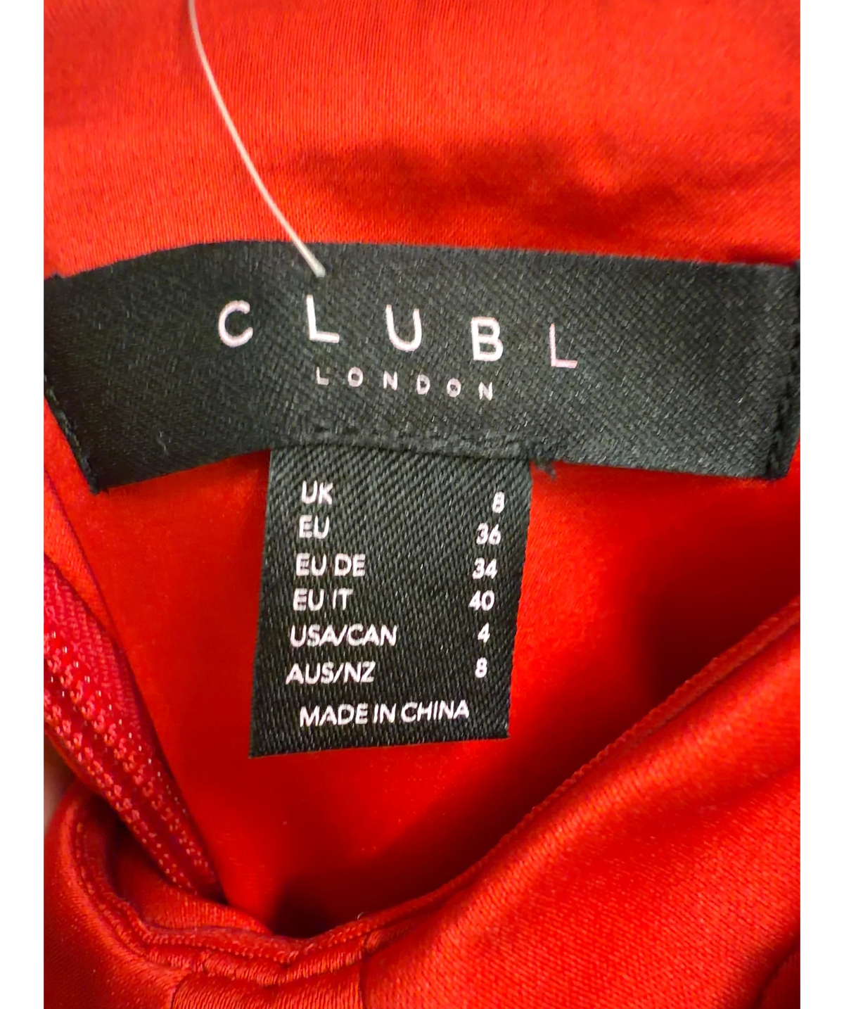 Club L Red Colour, size UK 8 — detail