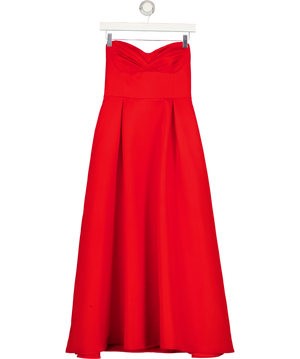 Club L  L London Red Wintour Satin Sweetheart Midi Dress UK 8