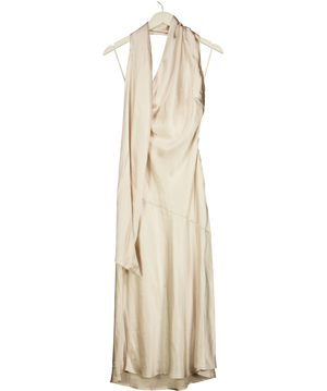 Hello Molly Cream And Beige Halter Dress UK XS