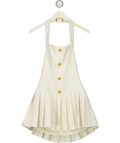 HEIRESS BEVERLY HILLS Cream Cream Tweed Halter Mini Dress, size UK S — front