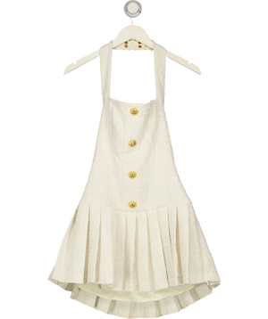 Heiress Beverly Hills Cream Tweed Halter Mini Dress UK S