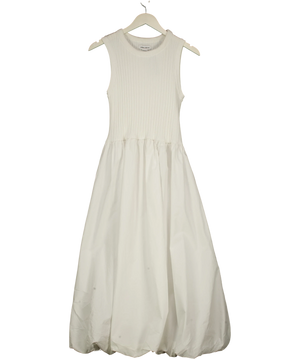 Urban Revivo White Ribbed Midi Dress UK 16