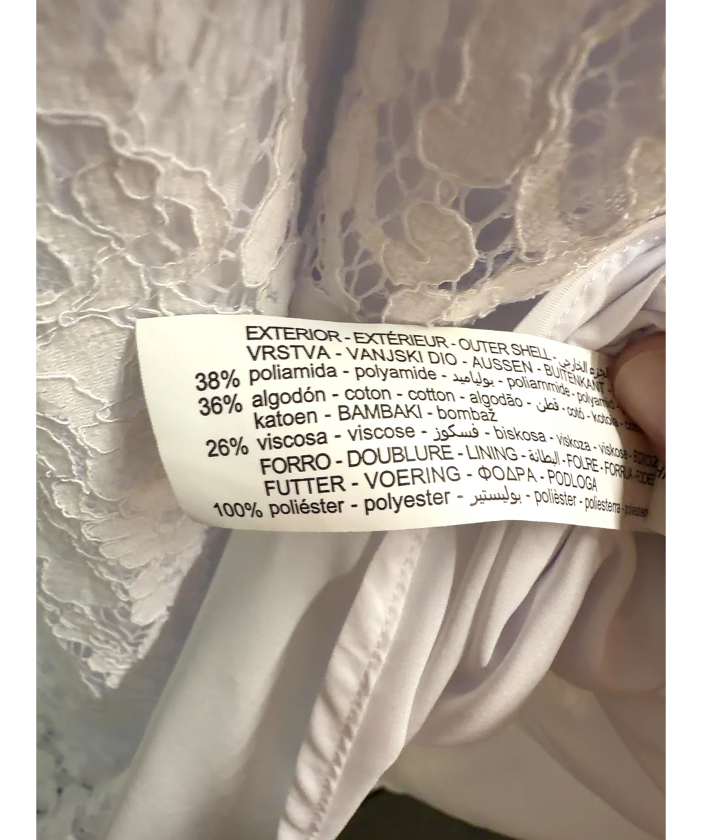 Lefties White Asymmetric short slip dress, size UK S — label