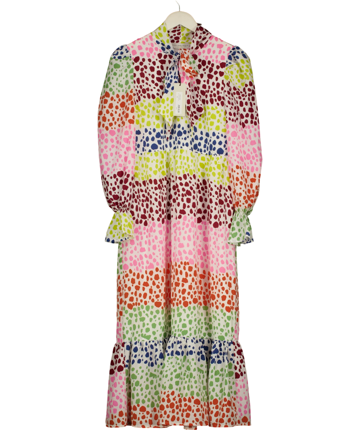Never Fully Dressed Multicoloured Multi Printed Patsy Maxi Dress, size UK 8 — front