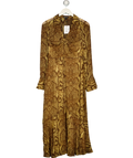 Whistles Brown Serpent Print Midi Dress, size UK 6 — front