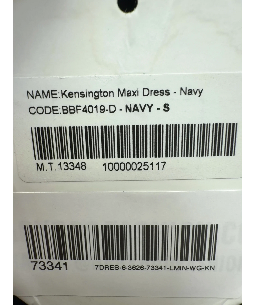 Babyboo navy Kensington Maxi Dress, size UK S — label