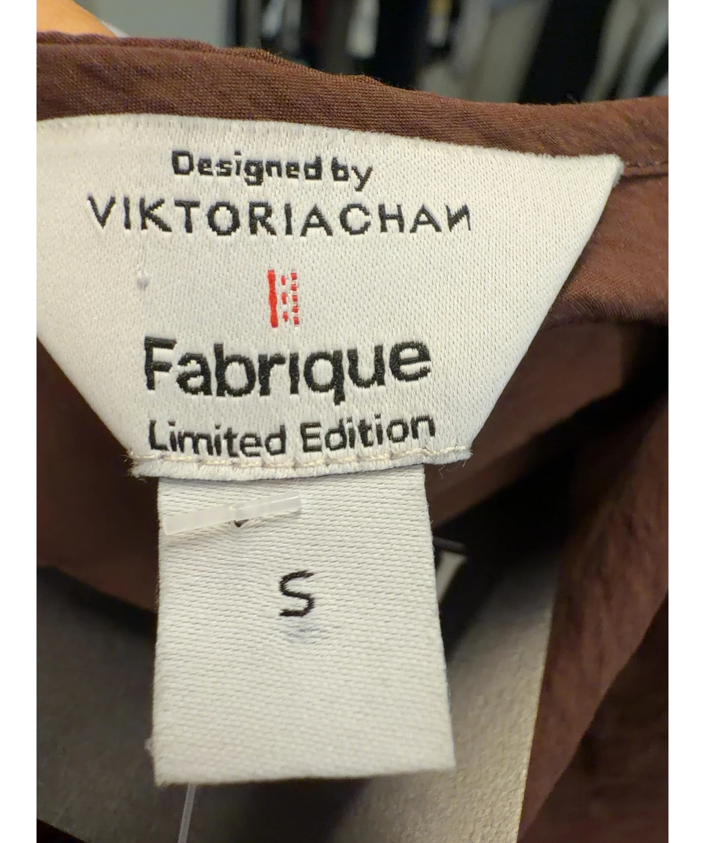 Fabrique Brown Phoebe French Cowl Sleeveless Top and Wide Leg Pant, size UK XS/S — detail