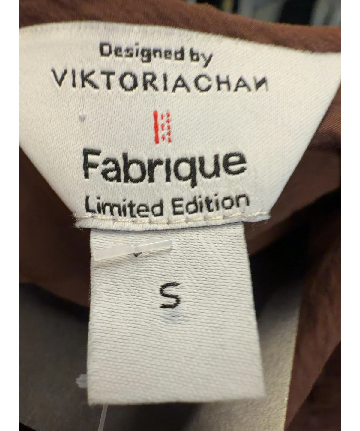 Fabrique Brown Phoebe French Cowl Sleeveless Top and Wide Leg Pant, size UK XS/S — care label