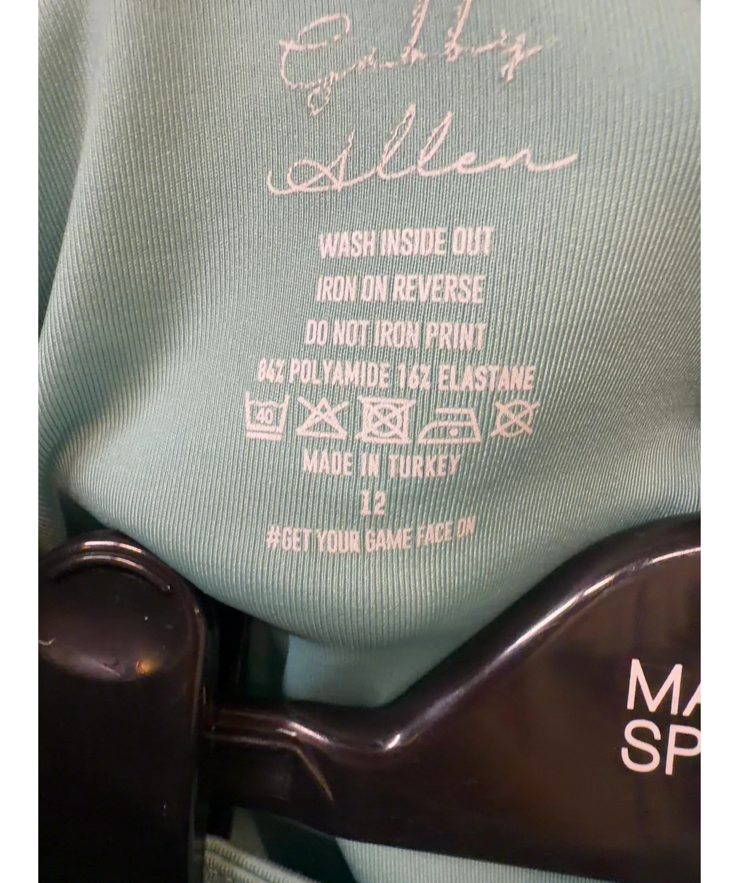 Sport FX Green Colour, size UK 12 — care label