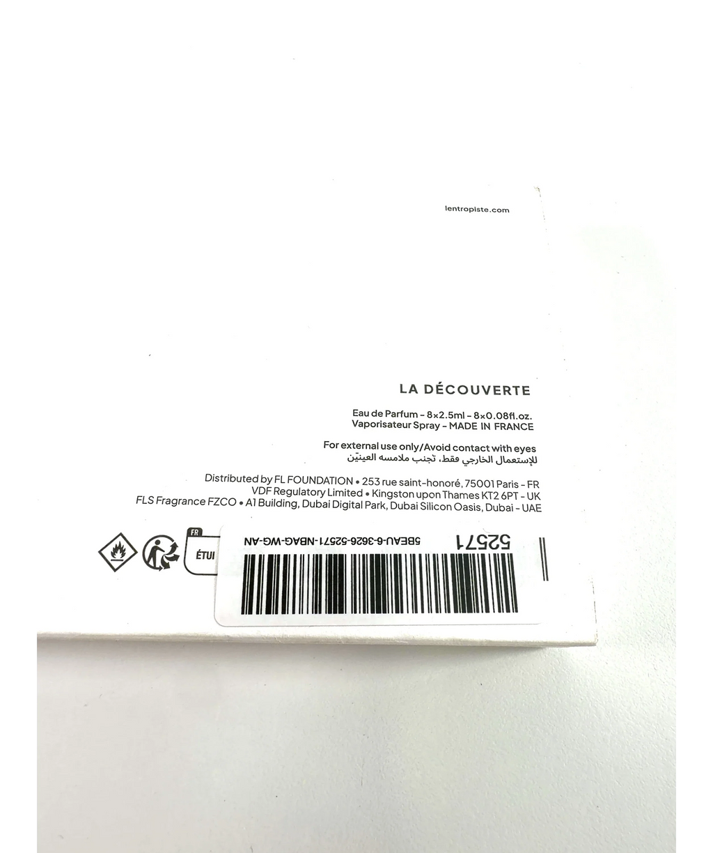 L'ENTROPISTE LA DÉCOUVERTE, size 2.5ml — care label
