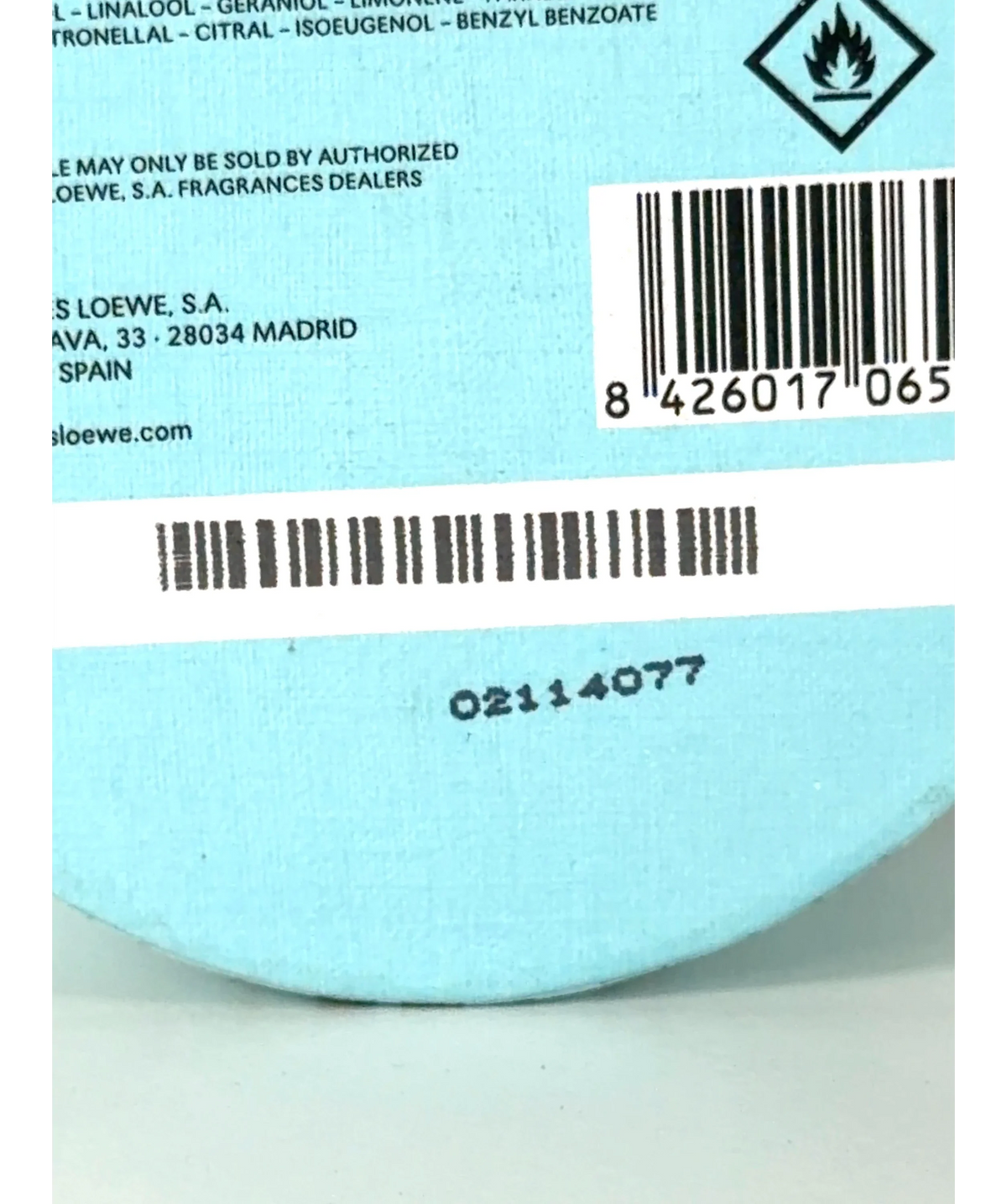 Loewe Paula's Ibiza Eau de Toilette 50ml — Batch number or expiry date