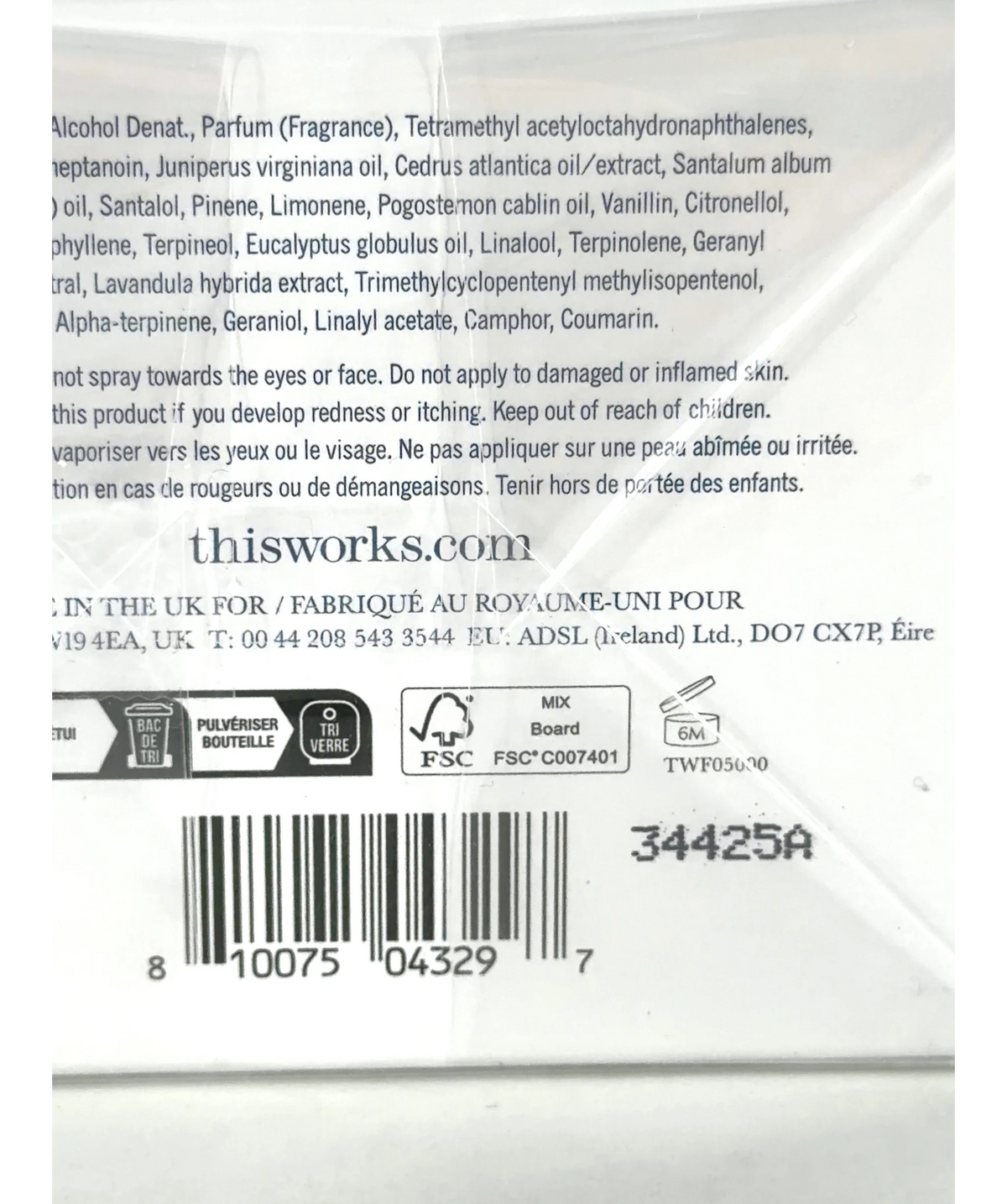 This Works Own Time Sandalwood Pink Pepper Perfume 50ml — Batch number or expiry date