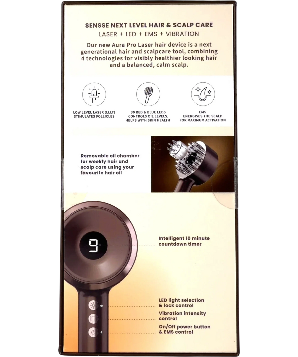 Sensse Aura Pro Laser LED Device — Back