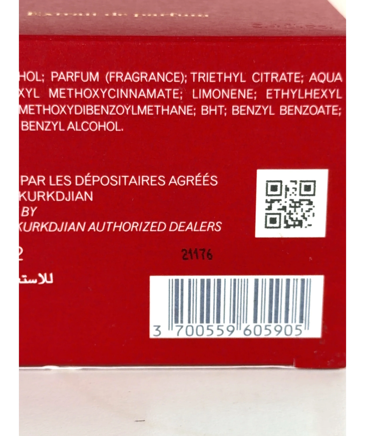 Maison Francis Kurkdjian Baccarat Rouge 540 Extrait de parfum, size 70ml — detail