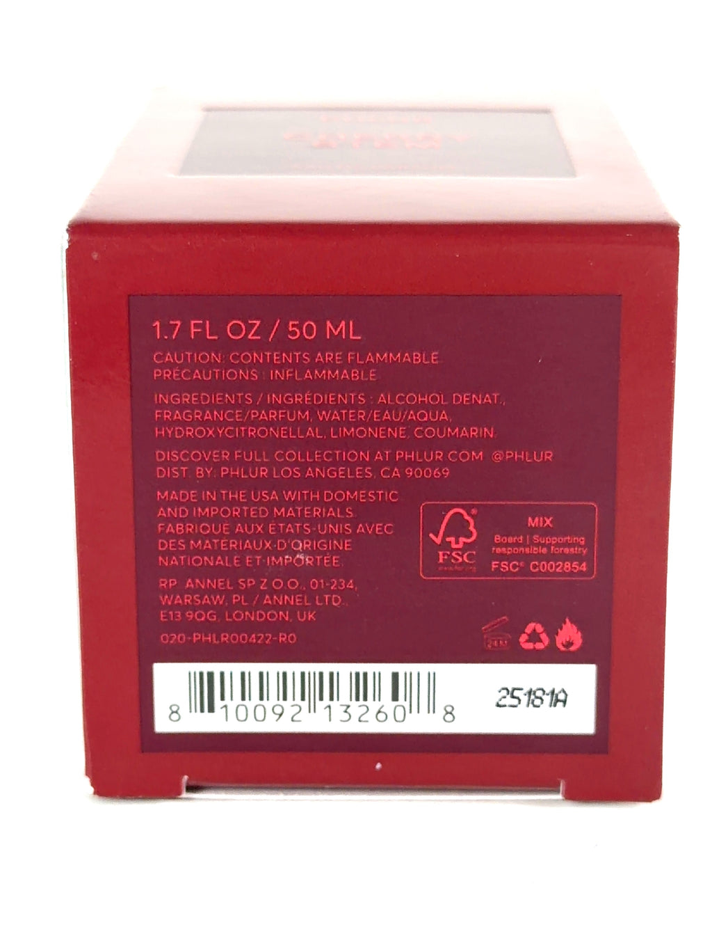 Phlur Cherry Stem Eau de Parfum 50ml, size 50ml — care label