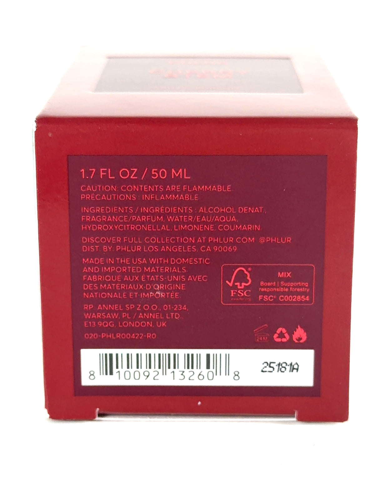 Phlur Cherry Stem Eau de Parfum 50ml, size 50ml — care label