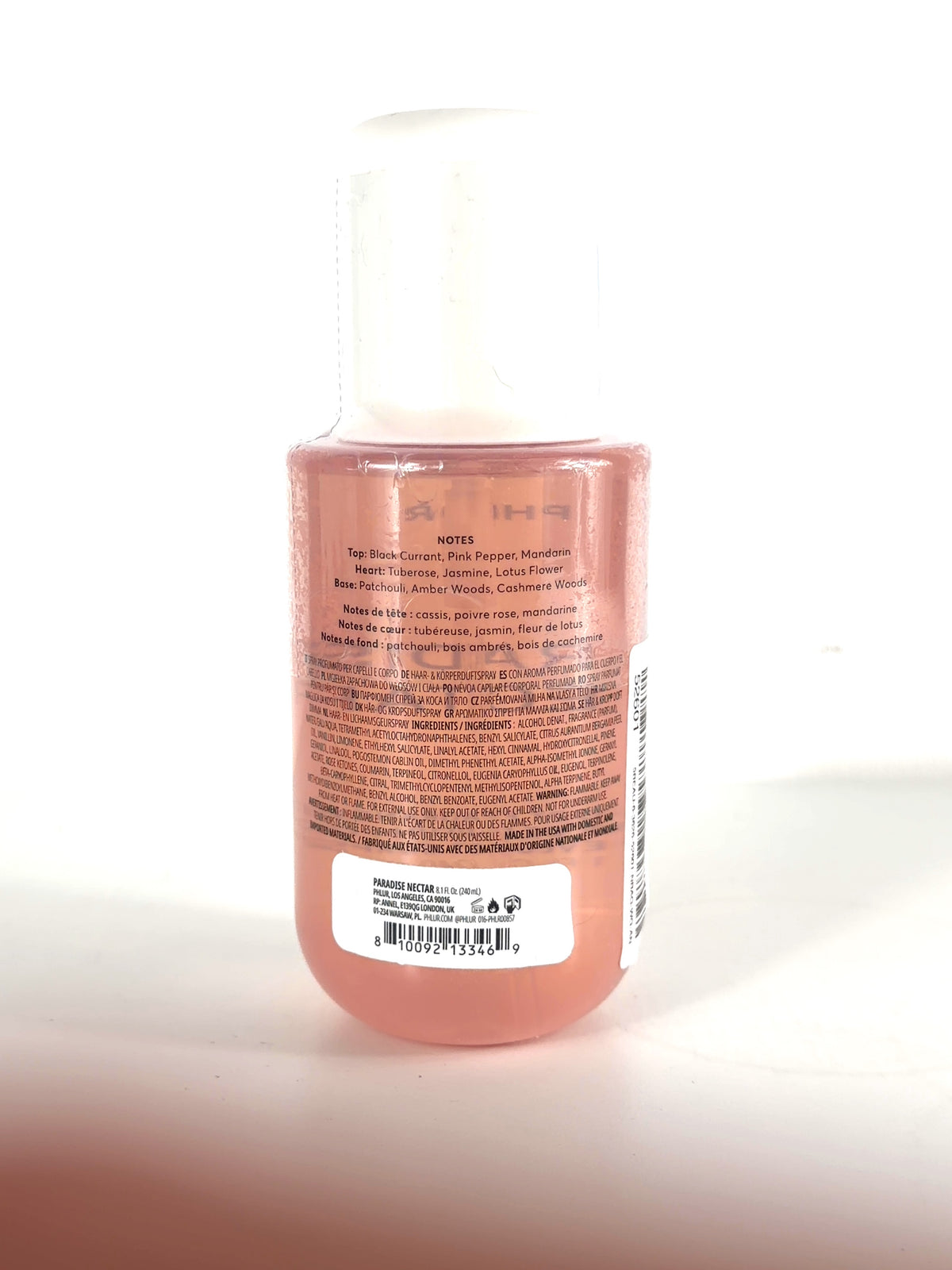 Phlur Paradise Nectar Hair & Body Fragrance Mist, size 240ml — fabric detail