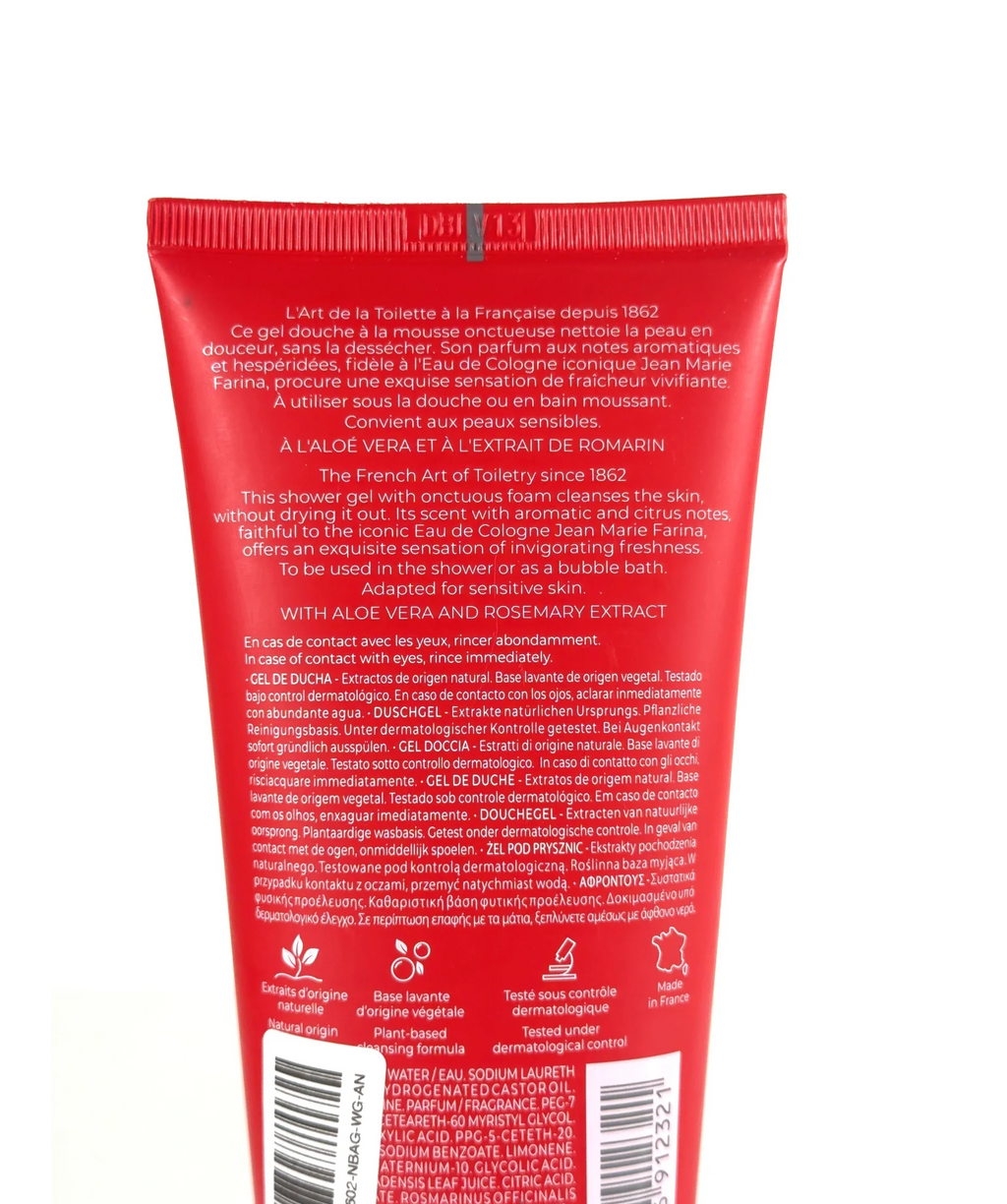 Roger & Gallet Jean Marie Farina Wellbeing Shower Gel 200ml — Ingredients