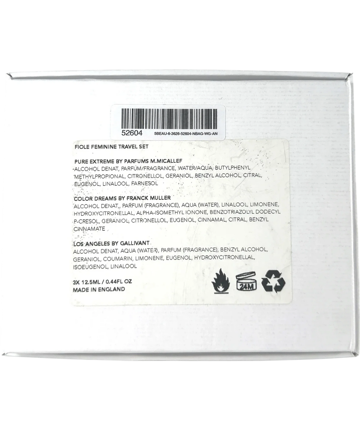 Fiole Feminine Travel Set, size 37.5ml — back