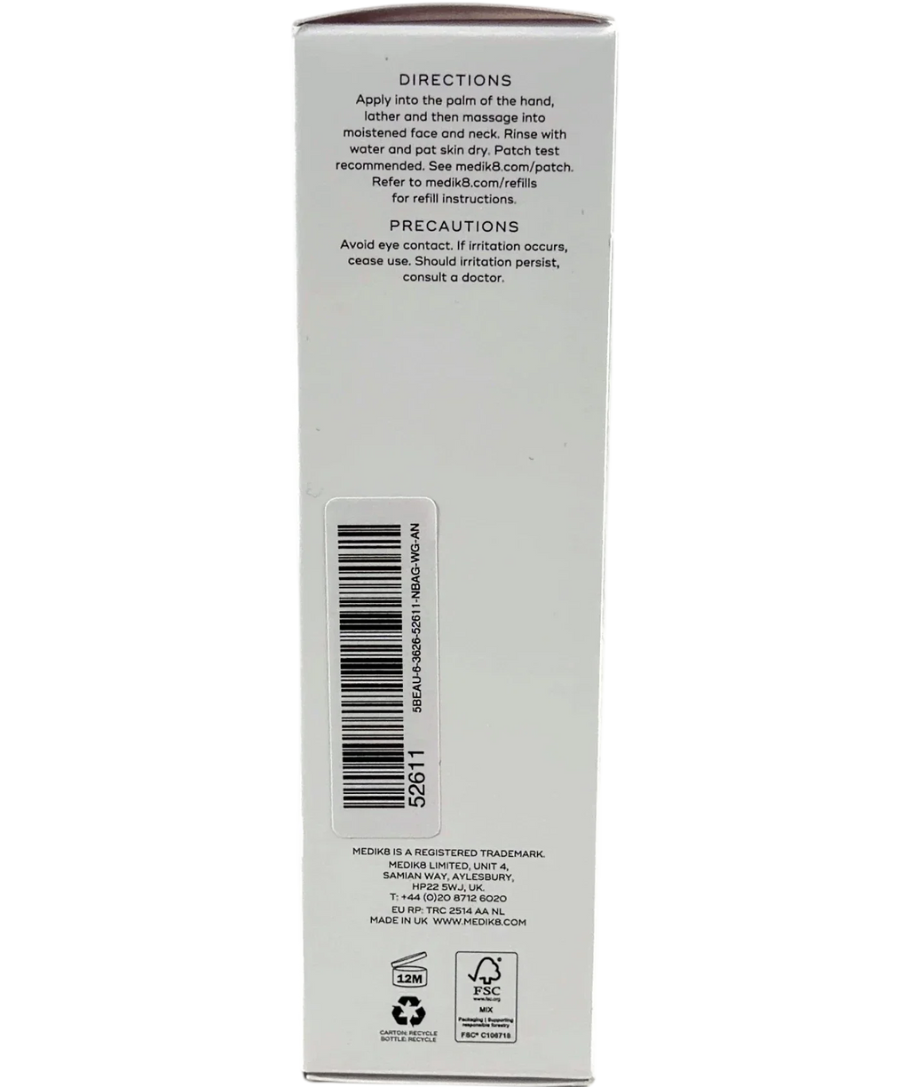 medik8 Total Moisture Daily Cleansing Gel, size 145ml — back