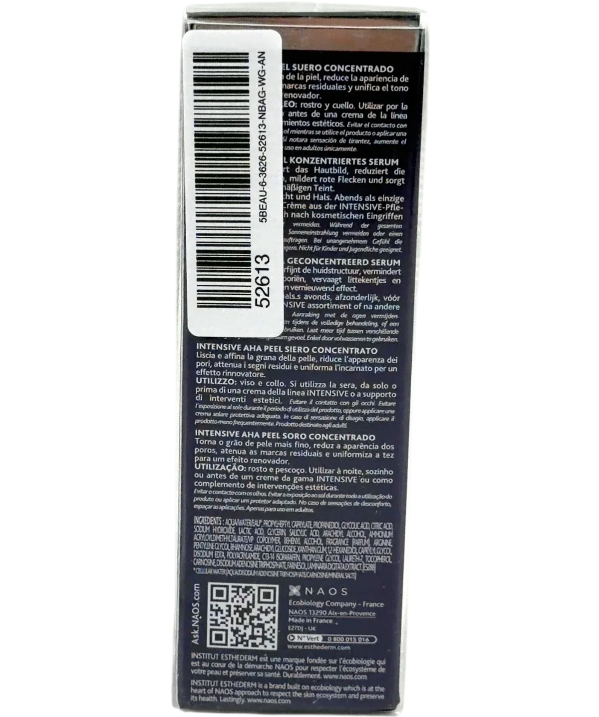 Institut Intensive AHA Peel Concentrated Serum, size 30ml — back