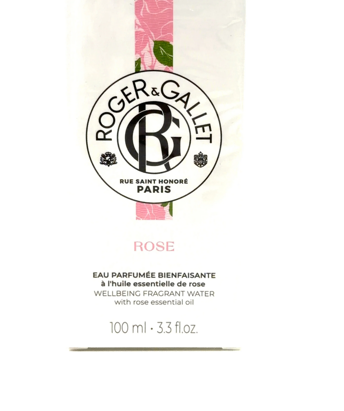 Roger & Gallet ROSE Rose Wellbeing Fragrant Water, size 100ml — label