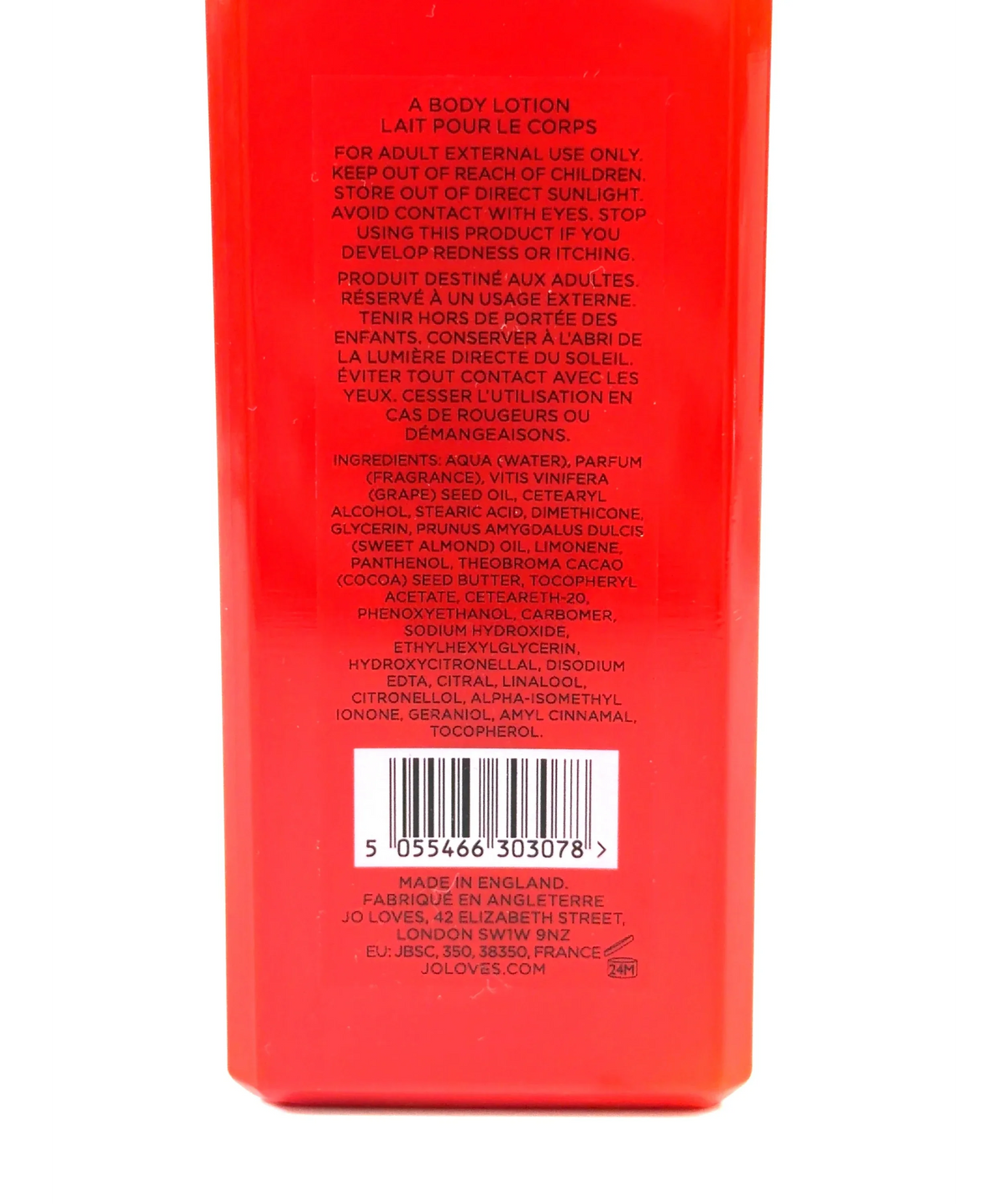 Jo Loves Jo by Jo Loves A Body Lotion 275ml — Ingredients