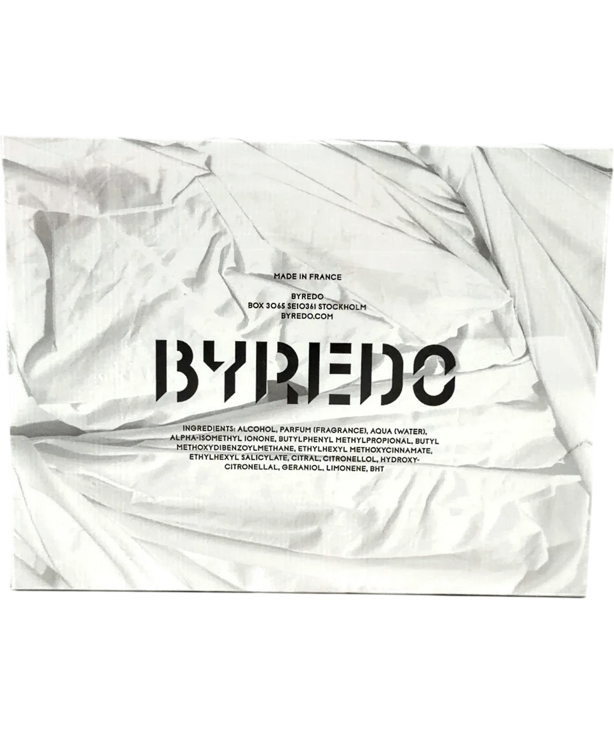 Byredo Blanche Wrinkled Perfume Box 100ml — Back