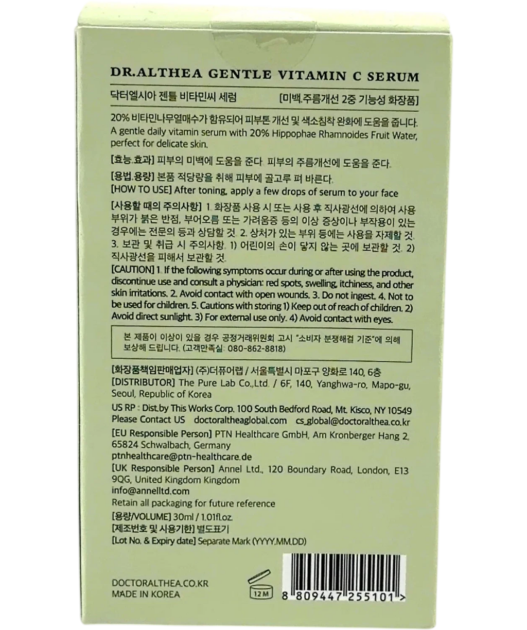 Dr. Althea Gentle Vitamin C Serum 30ml — Back