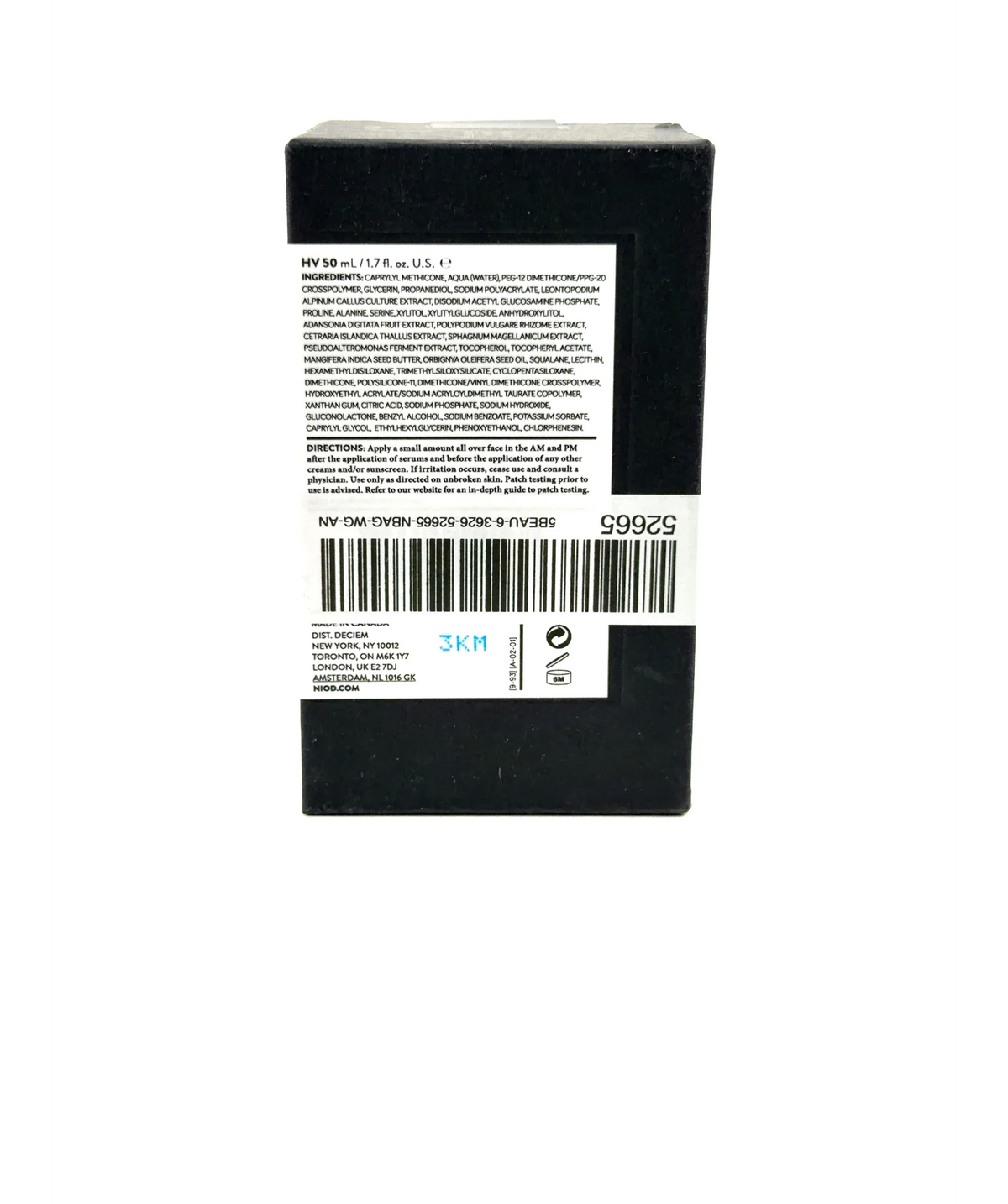 NIOD HYDRATION VACCINE, size 50ml — fabric detail