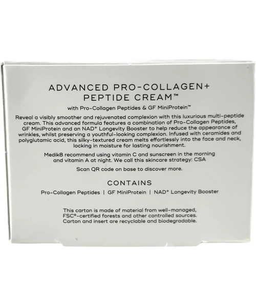 medik8 Advanced Pro-Collagen+ Peptide Cream, size 50ml — back